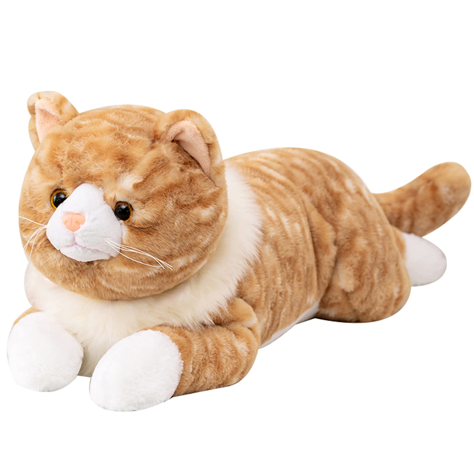 Fawowe Cat Weighted Stuffed Animals, 5.3 Lbs 25.5 Inch Weighted Cat Plush Toy Realistic Cat Weighted Plush Animals Pillow Gifts